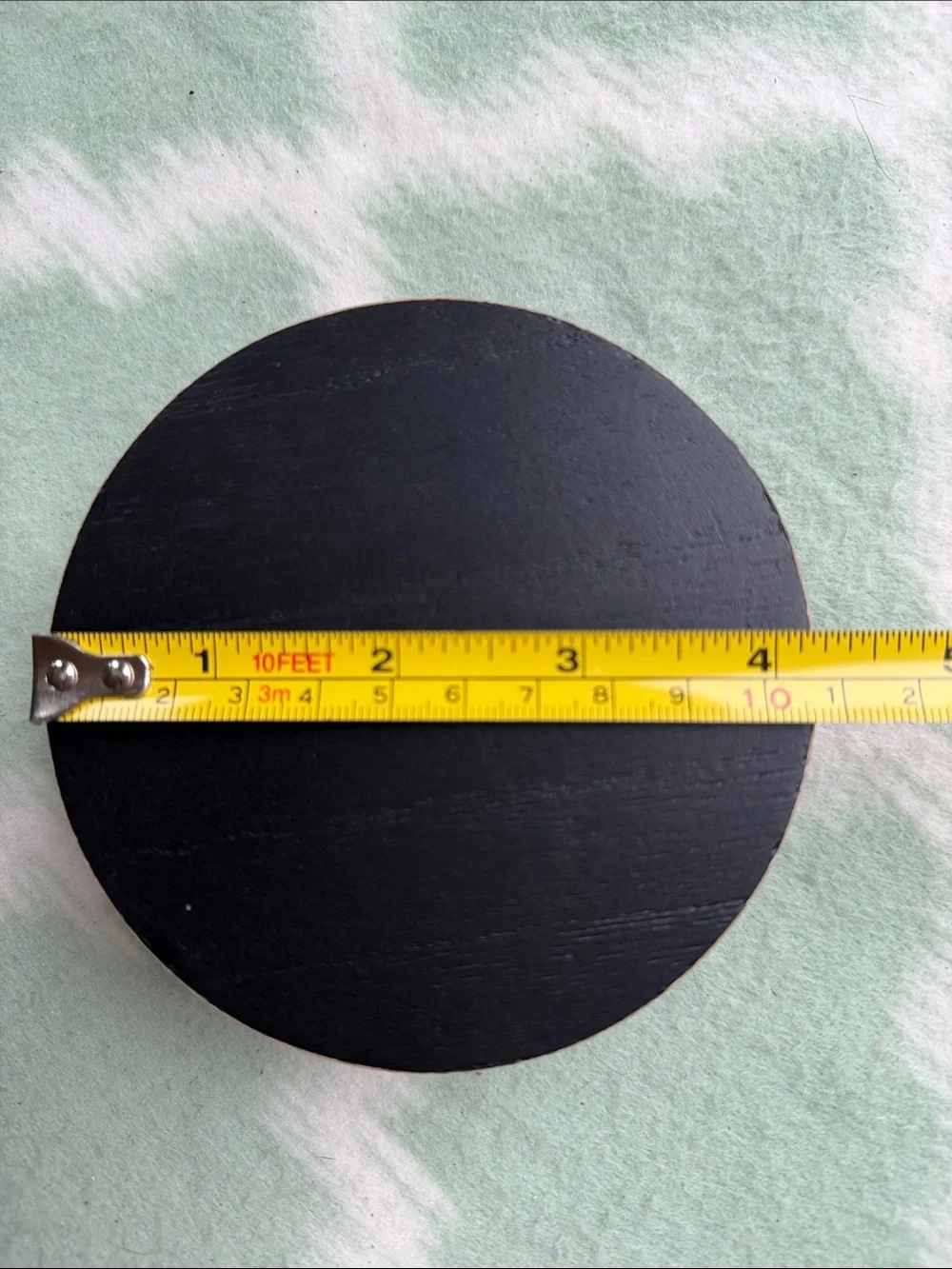 2 New Black Round Wooden Coasters or Hot Plate Holders